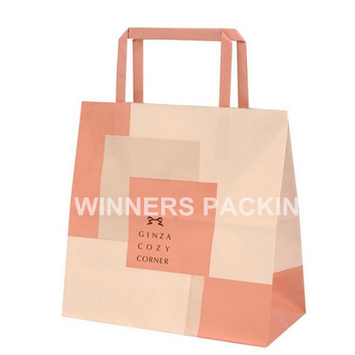 OEM recycled kraft paper bag with handle