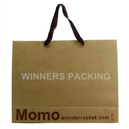 Plain brown kraft paper shopping bag