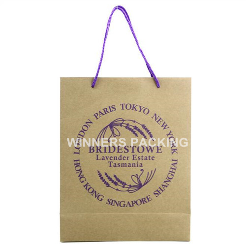 Custom printed brown kraft gift paper bag