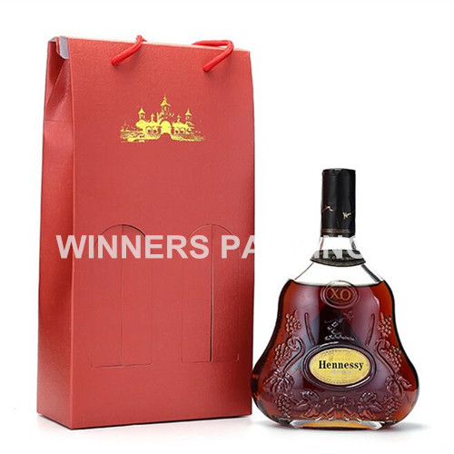 Customized promotional paper wine bag with logo