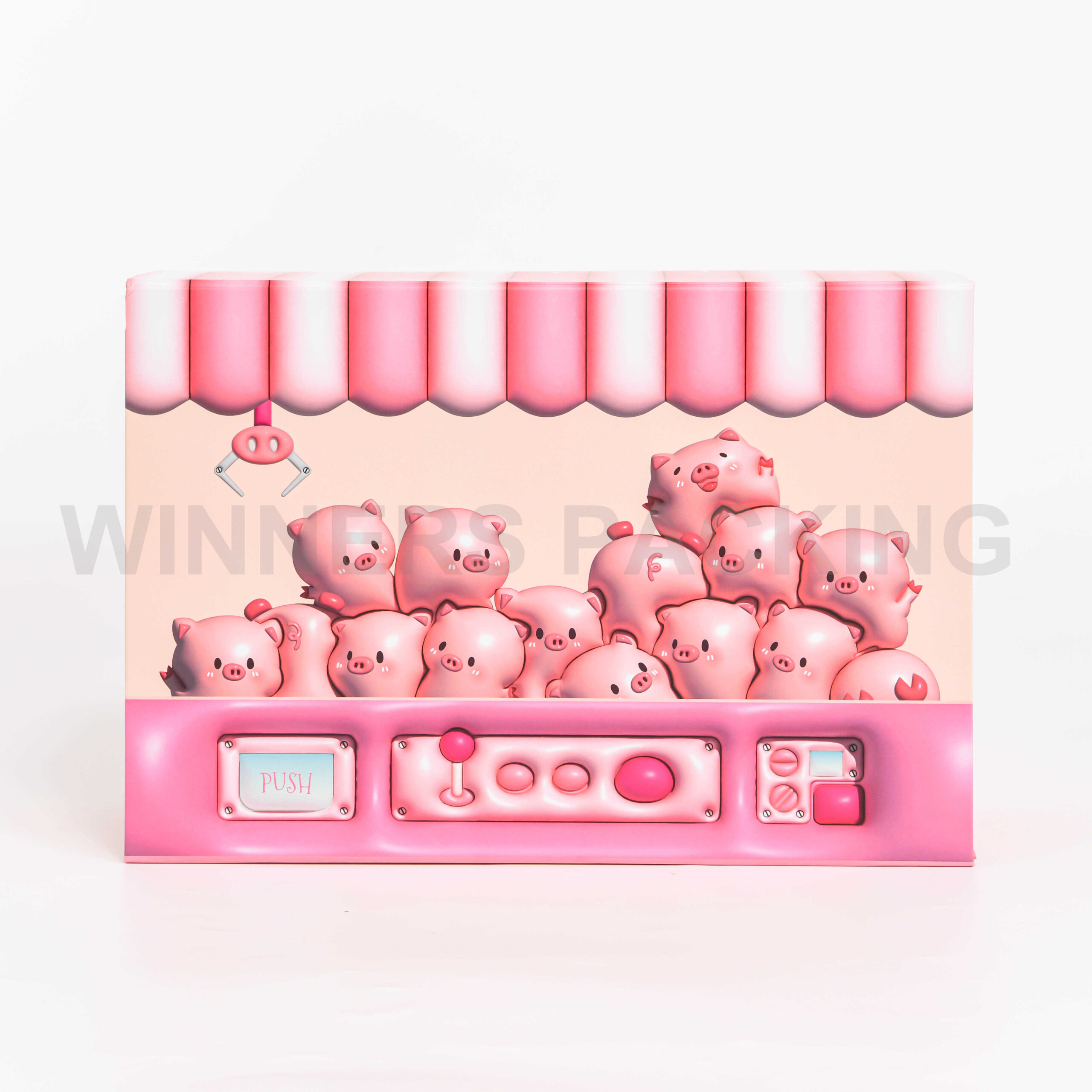 Cute Pink Foldable Gift Box with Cartoon Piglet Pattern – Adorable Packaging