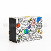 Side view of black and white cartoon foldable gift box